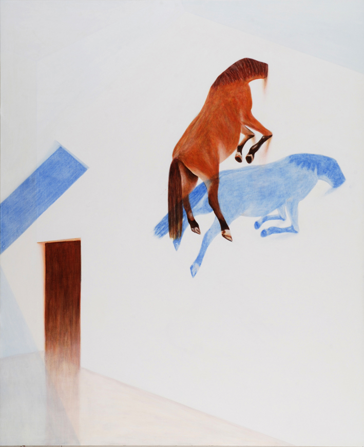 Taxidermia con error de registro, 2009, temple al huevo / dibond, 122 x 100 cm. (col. Enrique Autrique, México D.F.)