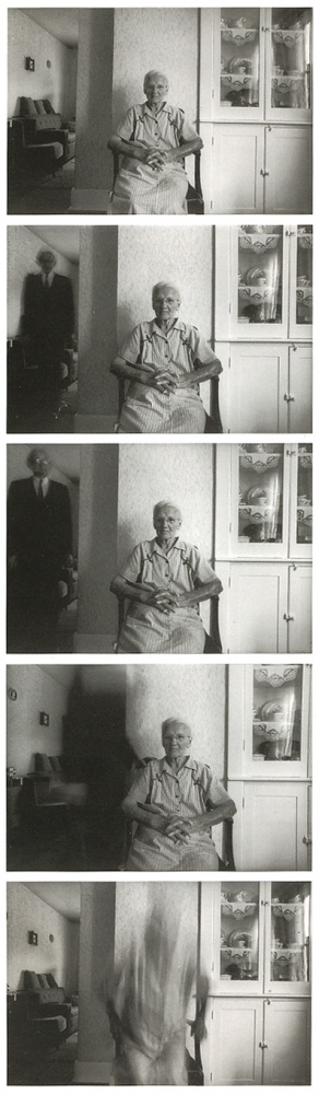 Duane Michals, "La muerte llega a la anciana".