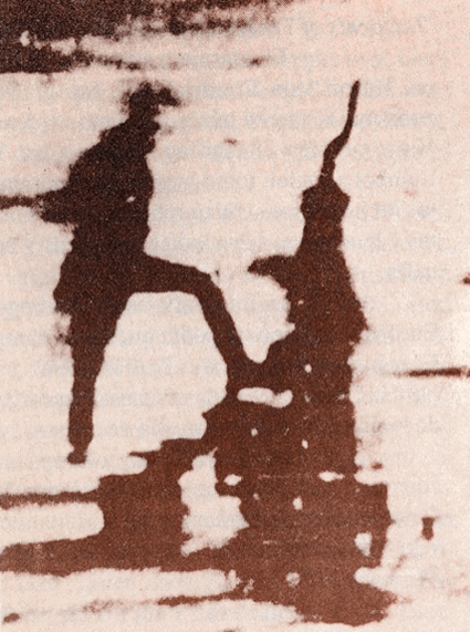 Detalle del daguerrotipo con el primer hombre fotografiado.