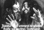 "El espíritu judío socava la salud del pueblo germano", cartel de la segunda mitad del siglo XIX.