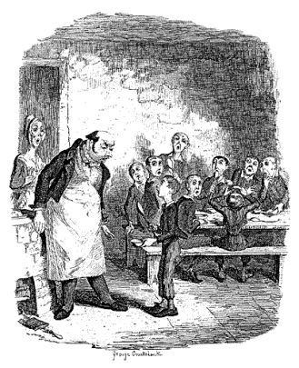 George Cruishank, ilustración para Oliver Twist