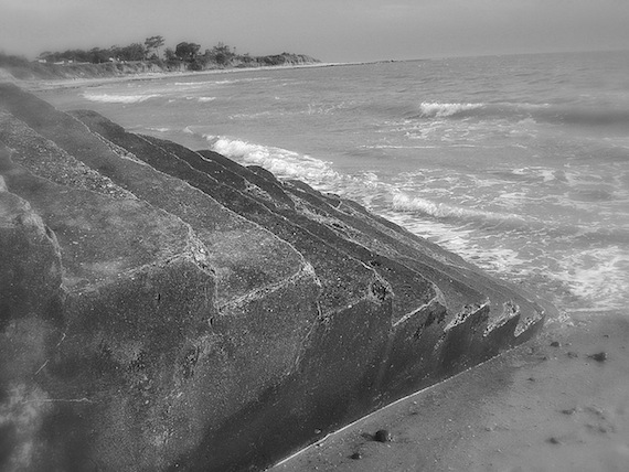 escalera al mar