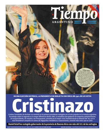 Tapa Tiempo Argentino_reeleccion