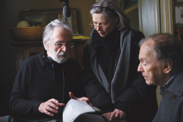 Haneke con Trintignant y Riva