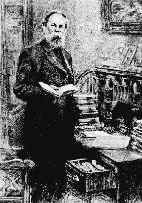 Engels ante su escritorio.