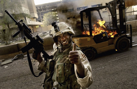 Una escena de la guerra en Iraq.