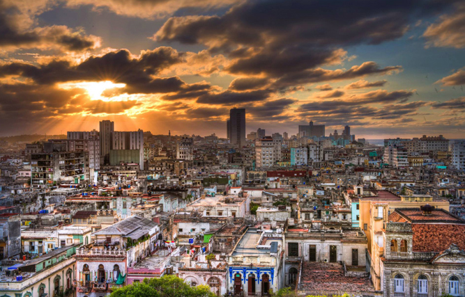 Atardecer en La Habana.