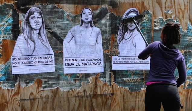 Campaña contra la violencia sexual contra las mujeres en Chile. Foto © Mariclaire.com