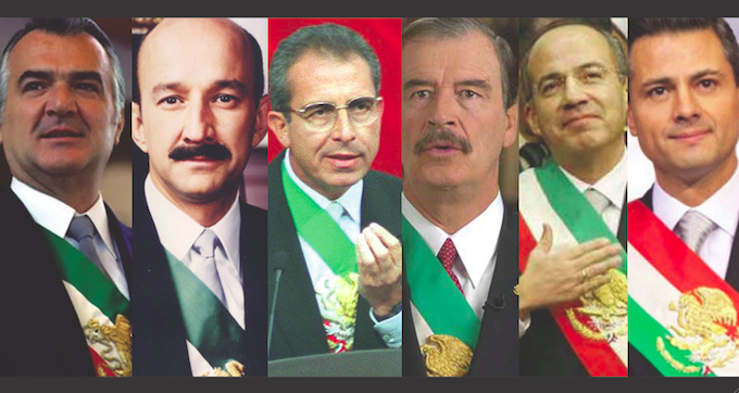 Los últimos seis presidentes mexicanos.